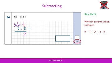 KS2 SATs June 2024 Maths Paper 1 Arithmetic Question 24 subtracting decimals #walkthrough