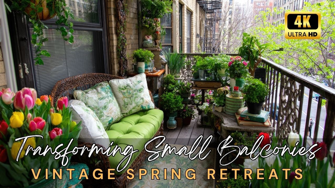 🌿🪑 Transforming Small Balconies into Vintage Spring Retreats: Upcycling Reclaimed Iron and Wood