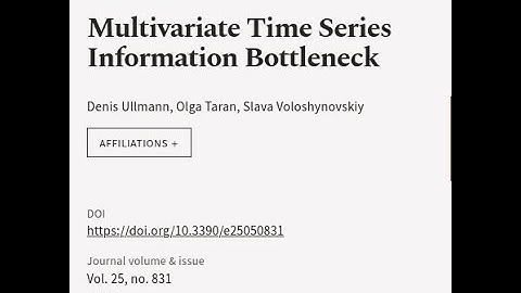 Multivariate Time Series Information Bottleneck | RTCL.TV