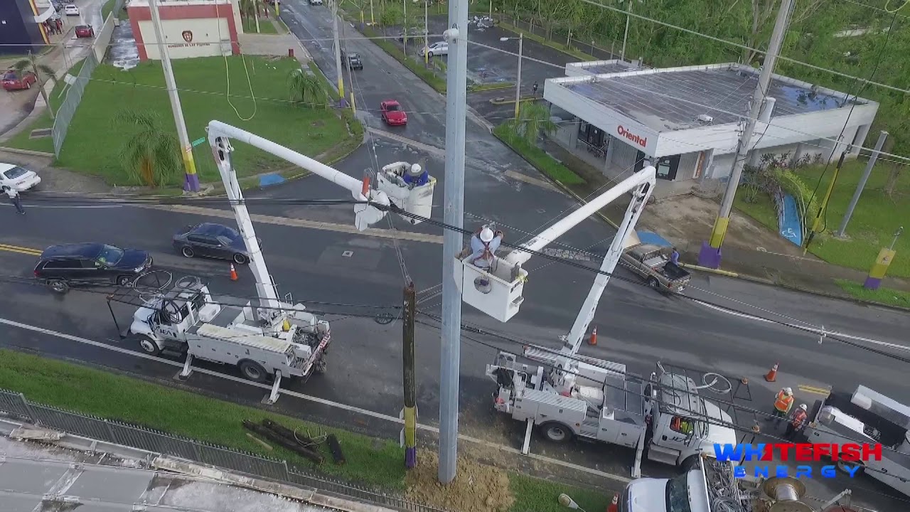 Whitefish Energy Pole and Line Replacement in Las Piedras, Puerto Rico