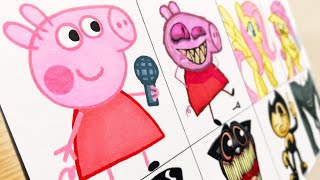 Drawing FRIDAY NIGHT FUNKIN'Peppa Pig.EXE/Fluttershy/Cartoon Cat/Bendy/Transformation Characters#5