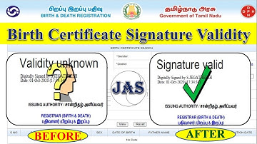 Digital Signature Validate in PDF / Birth Certificate Online Download /பிறப்பு சான்றிதழ்