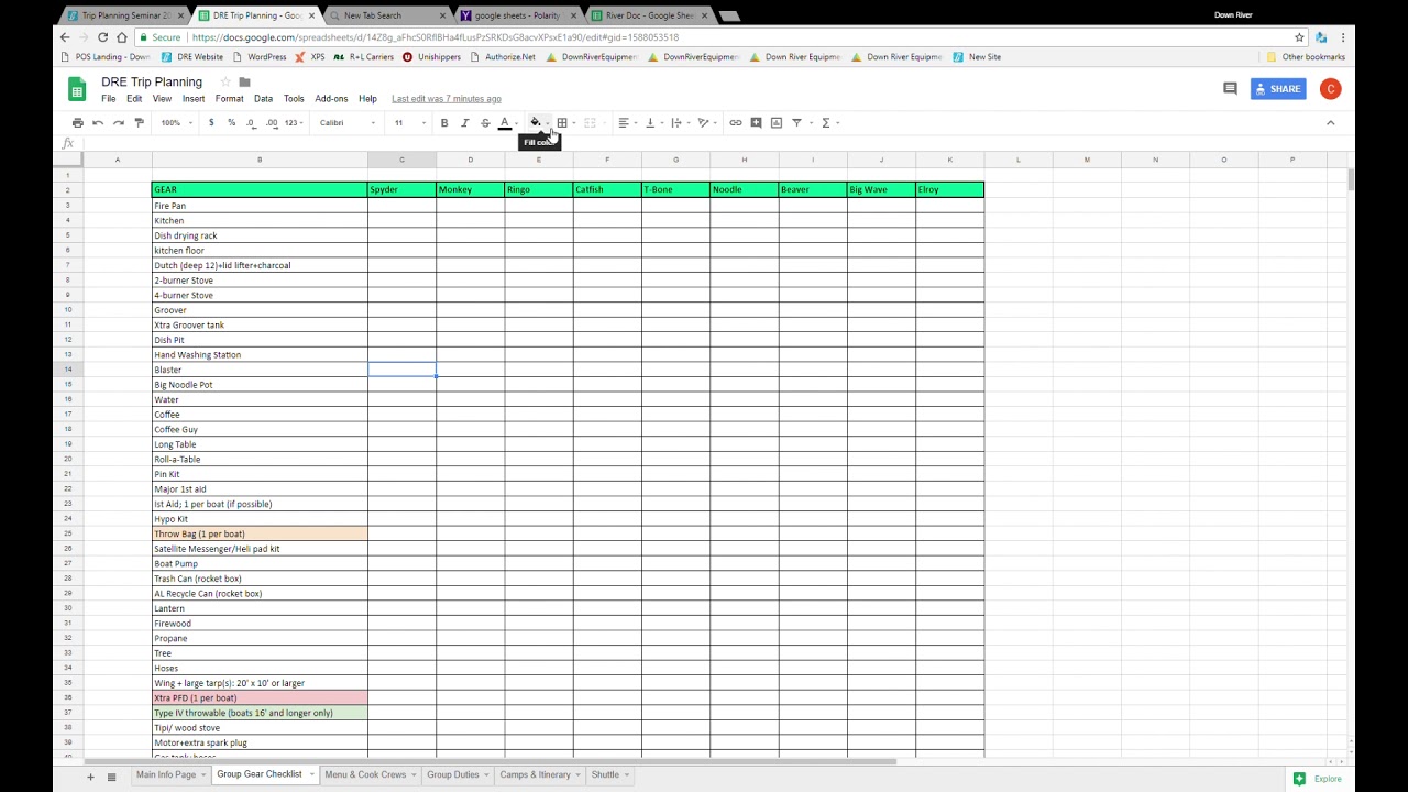 trip planner google docs