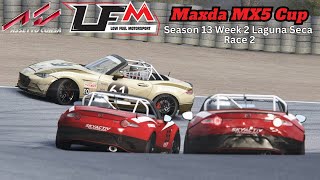 Assetto Corsa LFM Mazda MX5 Cup Laguna Seca Race 2 Season 13 Week 2 - Low Fuel Motorsport