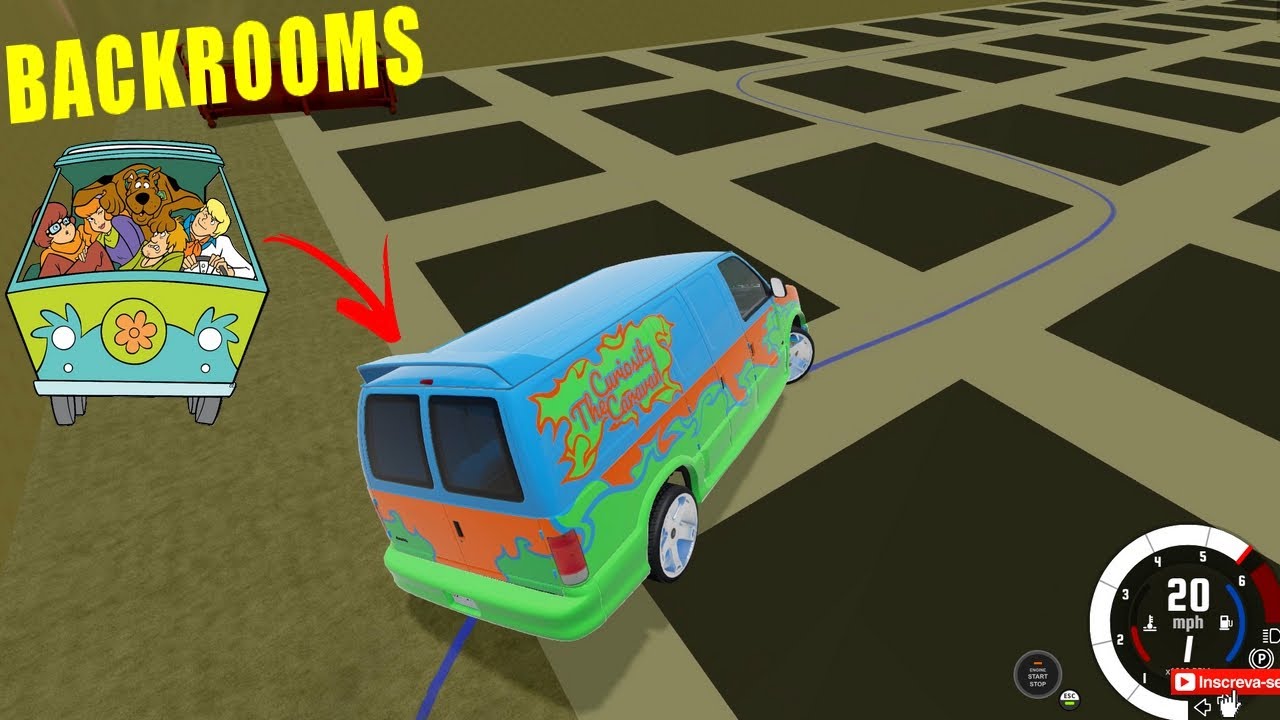 PERDIDO NA BACKROOMS COM A VAN DO SCOOBY DOO, BeamNG drive, Simulador de carros, testes e destruição