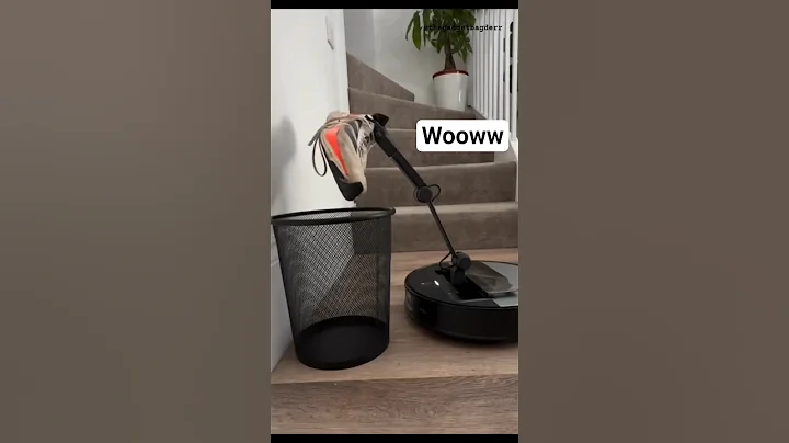 This robot vacuum helps with household chores with its robotic arm