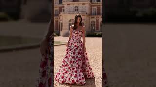 Sherri Hill 57723 - Cowl Neckline Ballgown with Rose Print