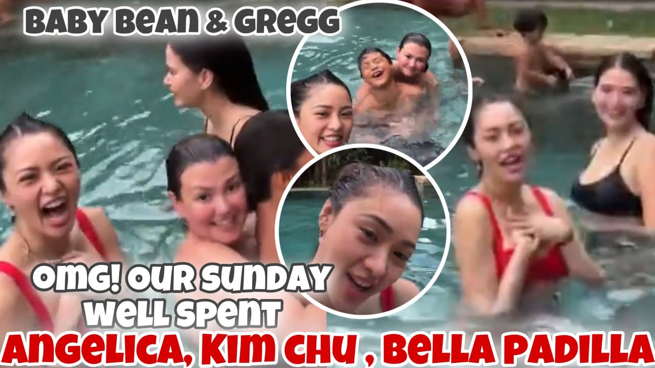 Angelica Panganiban, Kim Chu at Bella patalbugan sa swimming sunday well  spent w/ Baby Bean & Gregg