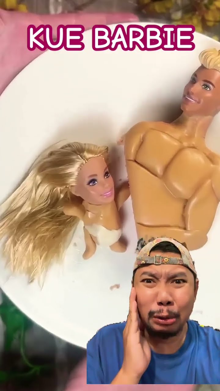 KUE BARBIENYA BEROTOT!!!?? #barbie #funny #doll #comedy #cake #shortsfeed