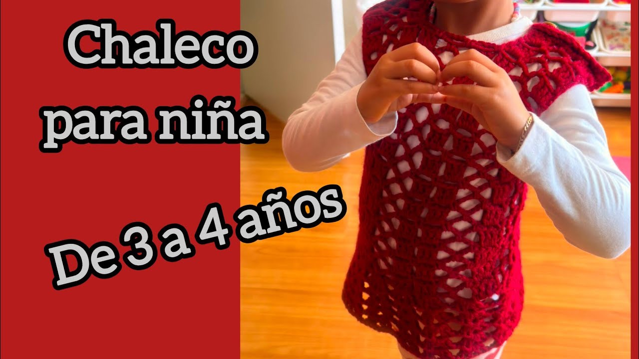 Vest for girls aged 3 to 4 years #crochet #crochetvest - YouTube