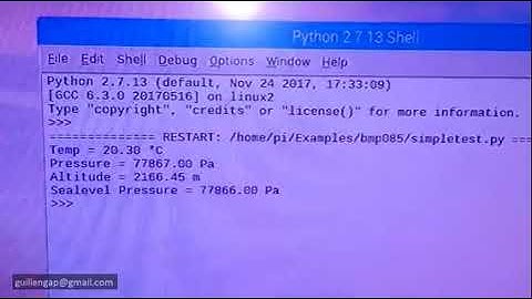 Testing the barometric pressure sensor BMP085 and using a Raspberry Pi Zero W