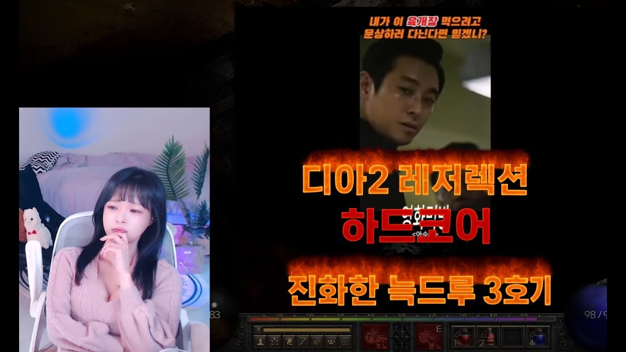 💀DEATH=DELETE💀초보 디아블로2 늑드루 3호기 내 무습다 