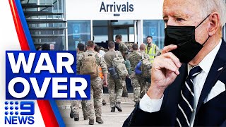 Last US troops exit Afghanistan | 9 News Australia