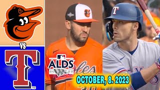 Orioles vs Rangers ALDS Game 2 [TODAY] October 08, 2023 - MLB Highlights | MLB Postseason 2023