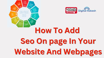 How to add seo on page in your website and webpages | SEO Tutorial | Digital Rakesh
