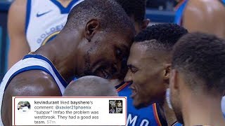 Kevin Durant LIKES IG Comment Blasting Russell Westbrook, Claims It Was a Total Accident