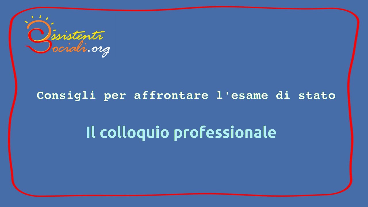 Il colloquio professionale