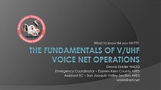 Fundamentals of VHF/UHF Voice Net Operations (What to Know B4 you push PTT) by RATPAC Amateur Radio 720 views 2 weeks ago 1 hour, 42 minutes