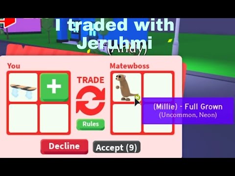 I traded with Jeruhmi on Roblox Adopt Me - link of his video is desc