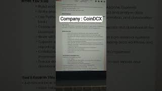 🚀 Freshers Data Internship Alert!CoinDCX is hiring Automation & Data Analyst Interns.