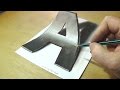 How to draw 3d letter a  drawing letter a with pencil