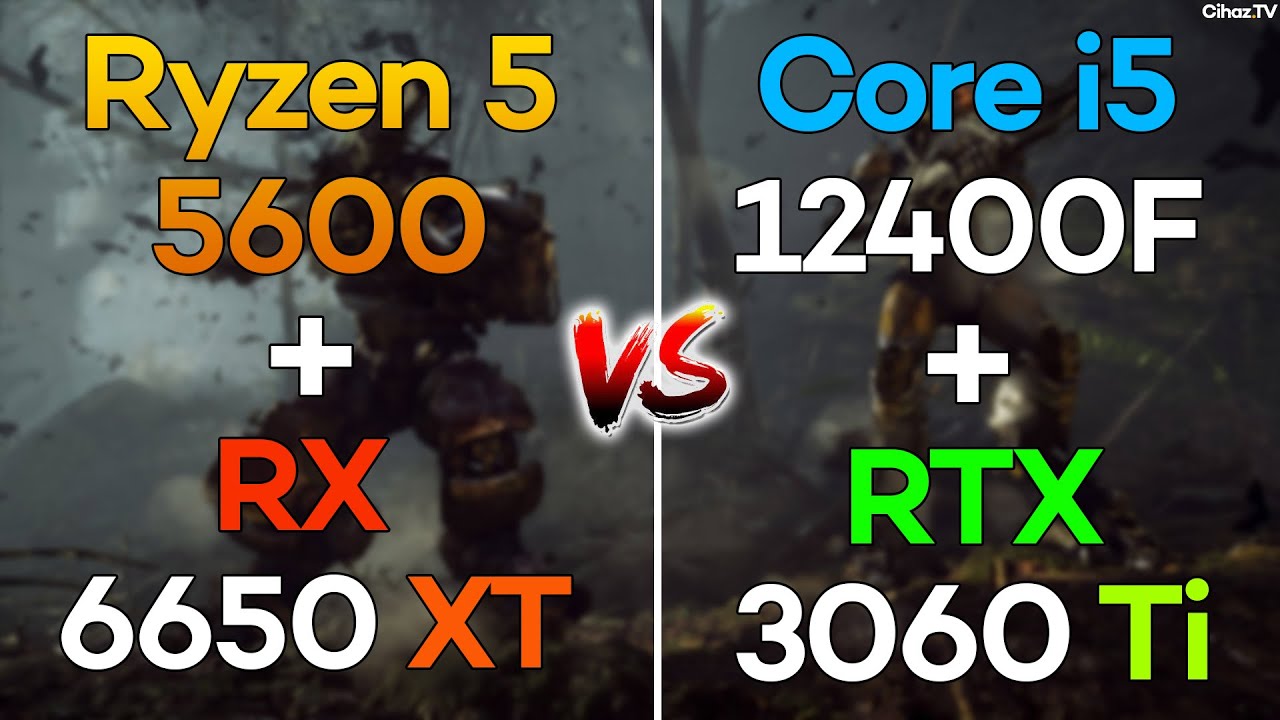 Ryzen 5 4500 + RX 6600 vs Core i5 12400F + RX 6600 1080p FPS Test 