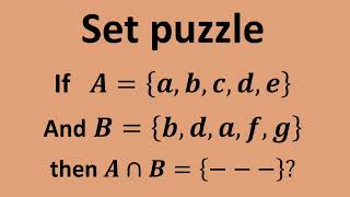 #maths #set #intersection 