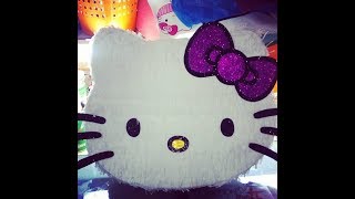 🎉🎉✿PIÑATA CARITA HELLO KITTY✿😉✿ CREACIONES SAMADITH/DIY ✿🎉🎉