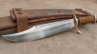 Fabricación de cuchillo Bowie a partir de una ballesta de camión