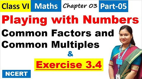 Playing with Numbers /Part 5/ Common Factors and Common Multiples / Class 6 Math Exercise 3.4