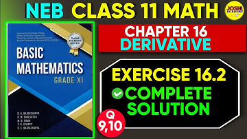 Derivative of Trigonometric Functions Class 11 Exercise 16.2 (Q.no.9 and 10) || Basic Mathematics |