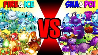 Team Fire  Ice Vs Shadow  Poison  Who Will Win  Pvz 2 Team Plant Battlez