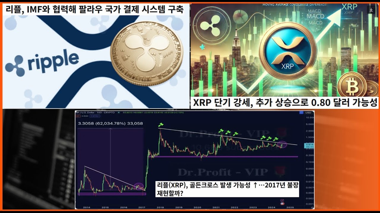 리플, IMF와 협력해 팔라우 국가 결제 시스템 구축 / XRP 단기 강세, 추가 상승으로 0.80 달러 가능성 / #비트코인  #암호화폐 #가상자산 #적립식투자 - YouTube