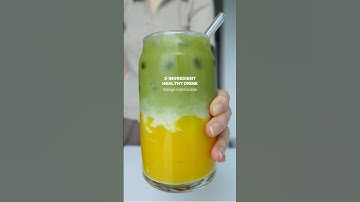 🍵🥭 Mango Matcha Latte #healthyrecipes #easyrecipe #asmrfood #smoothie #matcha  #healthydessert