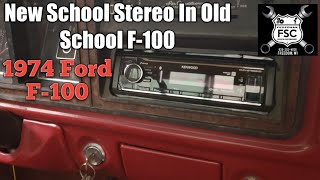 New School Stereo In Old School F100.  1974 Ford F100