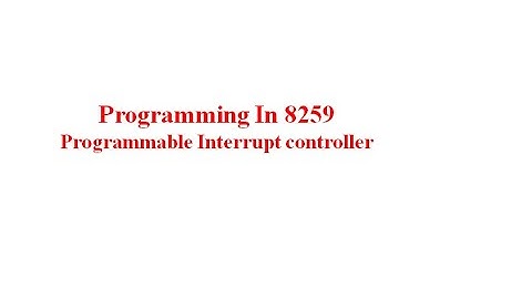 8259 Initialization Command words