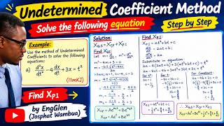 UNDetermined Coefficient Method | Solving a Second-Order Differential Equation. Example 1. (a)