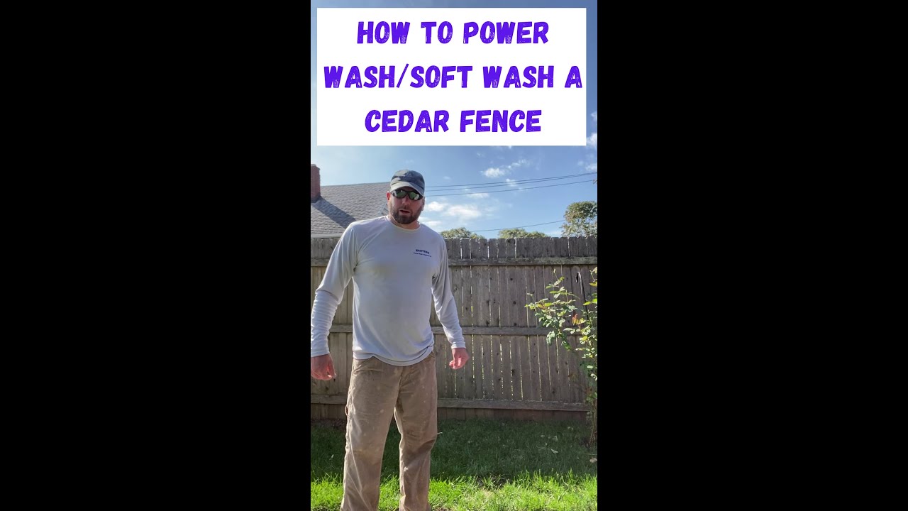 How to power wash/soft wash a cedar fence YouTube