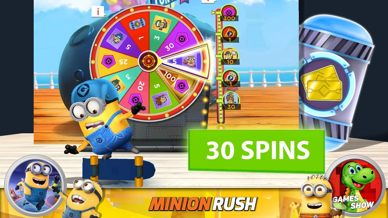 30 SPINS PRIZE WHEEL Minion Rush Despicable Me Challenger Prize Pod ...