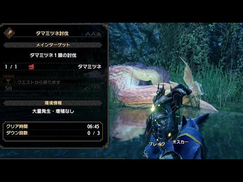 【MHRise】体験版タマミツネ スラッシュアックスソロ 6:45 罠爆弾操竜なし