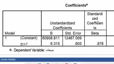 معامل الانحدار باستخدام برنامج spss