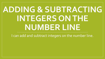 Adding and Subtracting Integers on the Number Line
