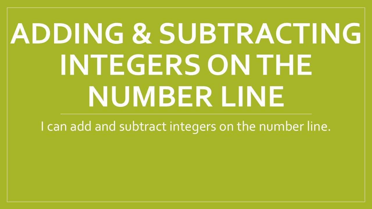 deen.like.live ① Adding and Subtracting Integers on the Number Line - YouTube
