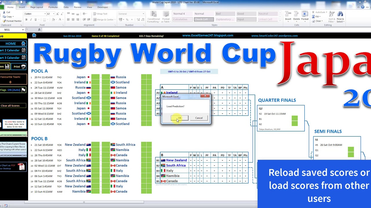 Rugby World Cup Schedule, Scoresheet, And Office Pool » The