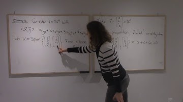 12.10 Inner product spaces. Example of a basis for W perp