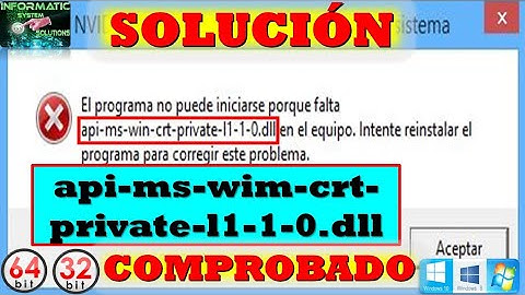 (SOLUCIÓN 100%) Error falta API-MS-WIM-CRT-PRIVATE-L1-1-0.DLL (COMPROBADO)