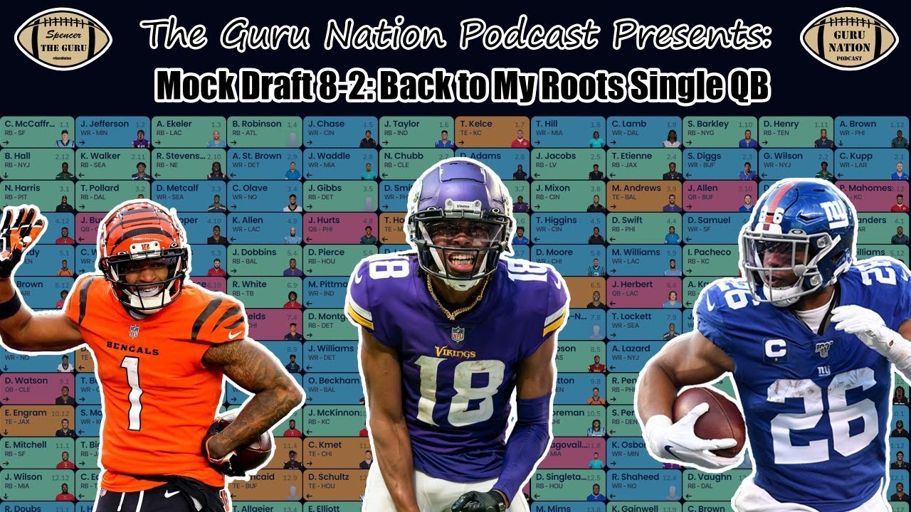 Guru Nation Fantasy Football Mock Draft 12Team PPR Single QB YouTube