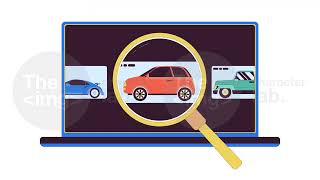 Searching car on internet platform line 2D animation