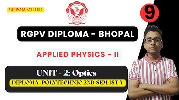 Lec 9 | UNIT - 2: Optics | Physics 2 RGPV Diploma / Polytechnic 2nd Sem 1st Year for All Branch
