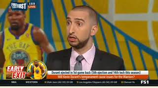 Cris Carter and Nick Wright reaction to Kevin Durant's temperament cause issues for the Warriors